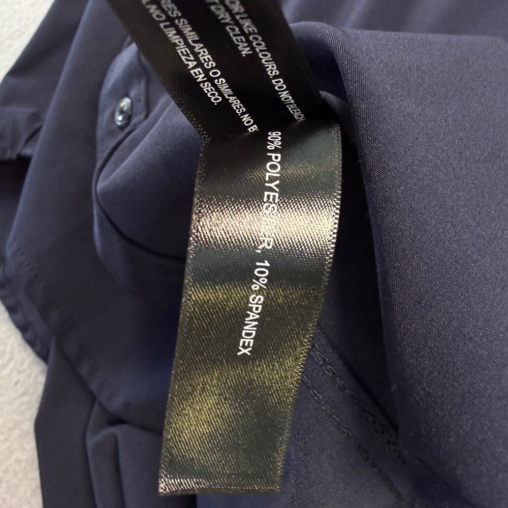 Denim & Flower Ricky Singh Tech Comfort Shirt Men Medium Navy Blue 8-Way Stretch - Picture 5 of 6